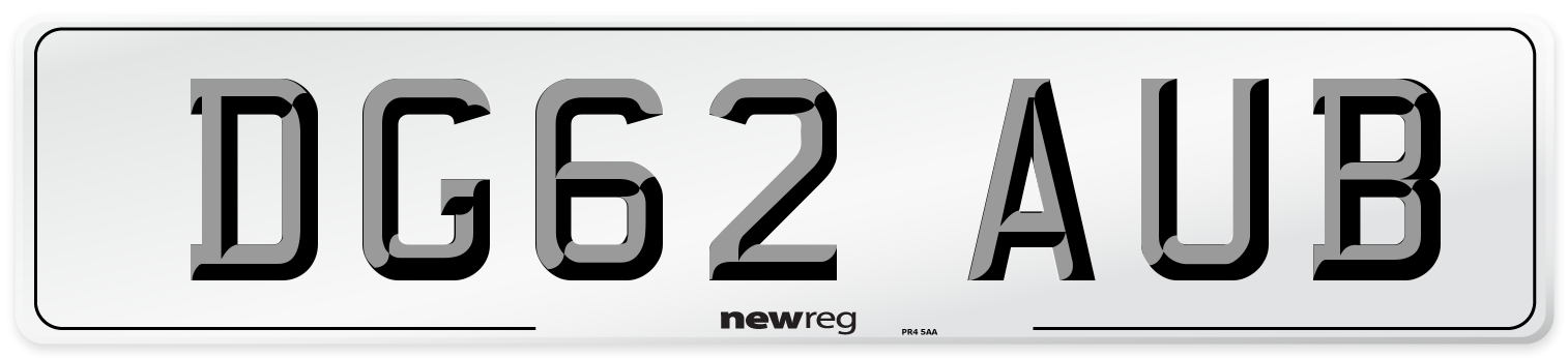 DG62 AUB Number Plate from New Reg